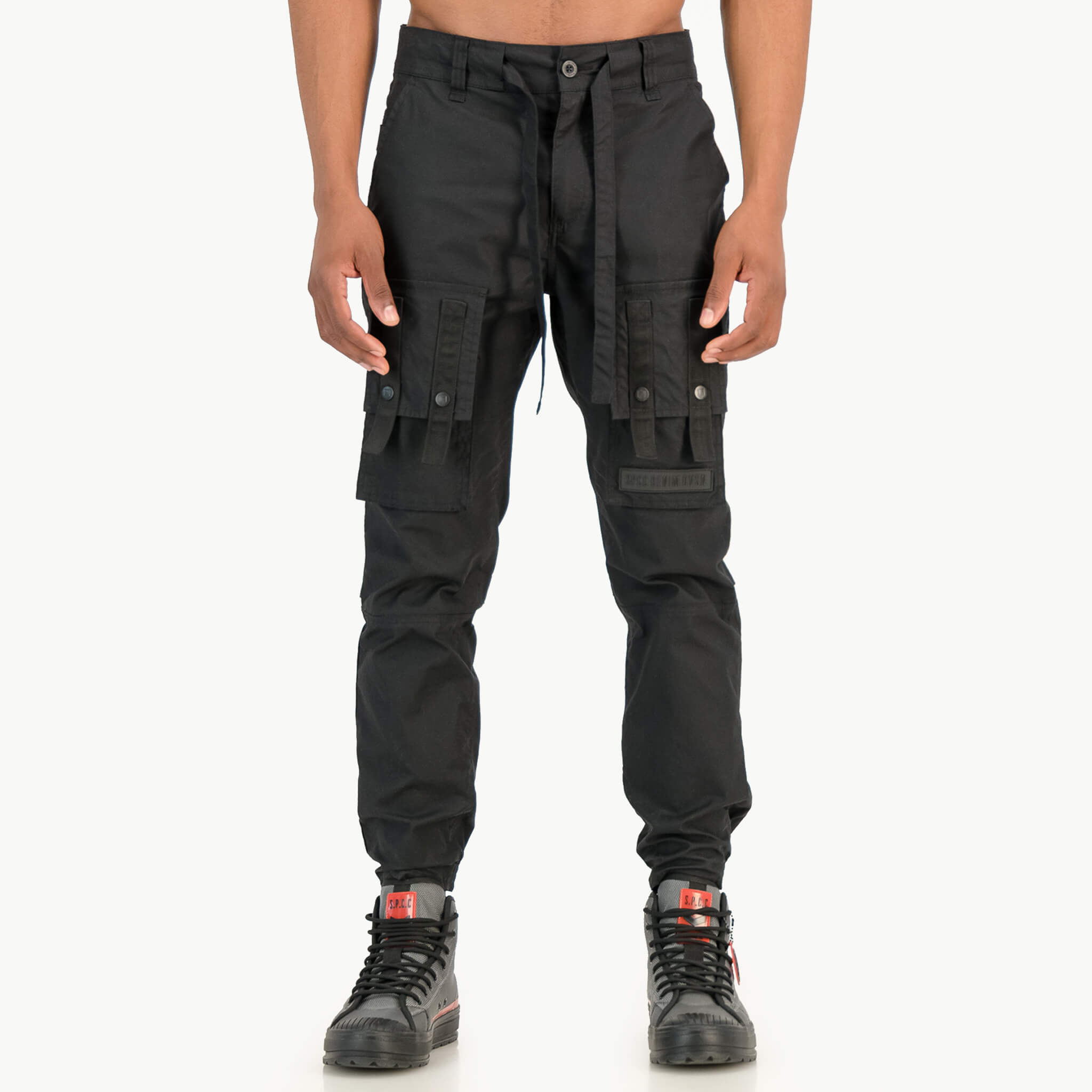 Utility tie waist cargo jogger - Pitch black - Ca - pants - CAT
