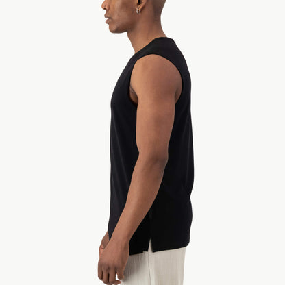 Brabin Sleeveless Tee  - Black